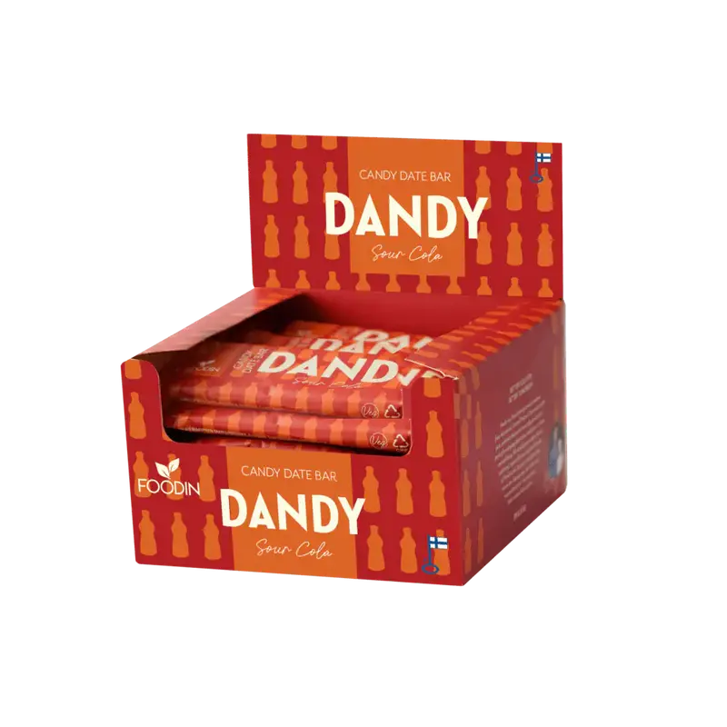 Dandy Candy Date Bar Sour Cola 35g x 18kpl, Foodin - Säästöpakkaus