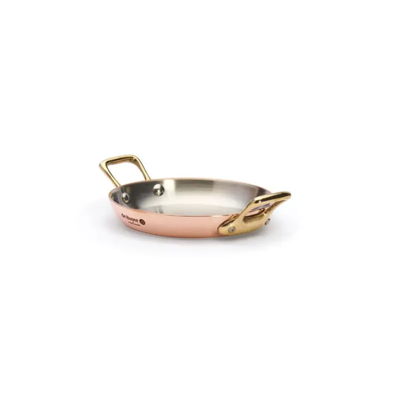 De Buyer Inocuivre-kuparipannu pyöreä, pronssikahvoilla Ø 12 cm