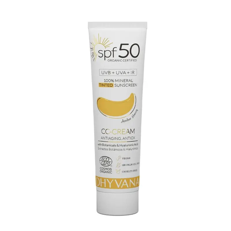 Dhyvana Sävyttävä aurinkovoide kasvoille SK50 Amber Honey