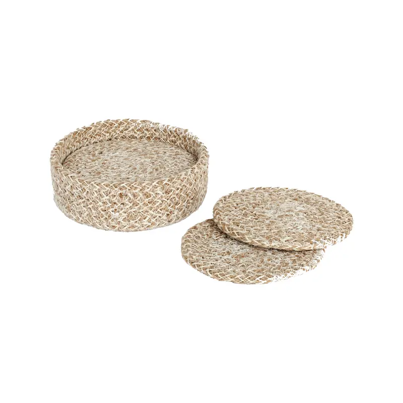 Dixie Ella lasinaluset 6kpl juuttia 10,5cm, valkoinen/juutti