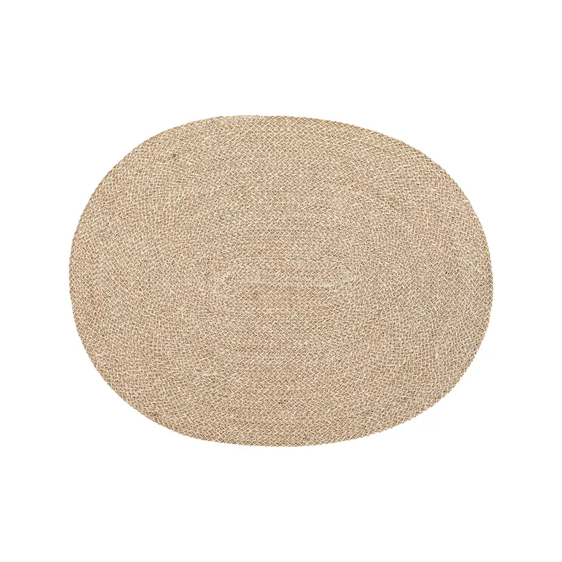 Dixie Ella pöytätabletti juuttia 45*35cm, juutti/valkoinen