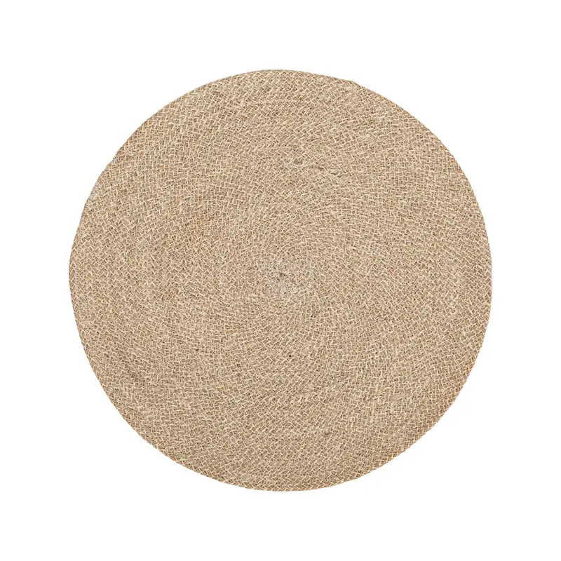 Dixie Ella pöytätabletti juuttia ø38cm, valkoinen/juutti
