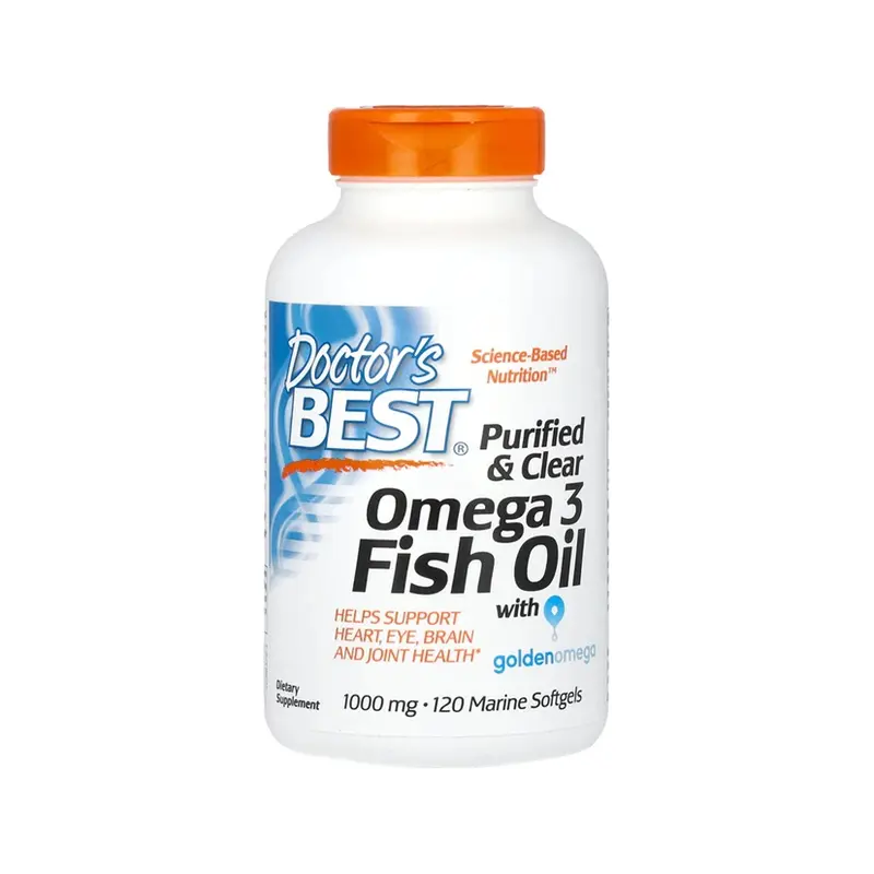 Doctor's Best Purified & Clear Omega 3 Fish Oil 1000 mg 120 Kapselit