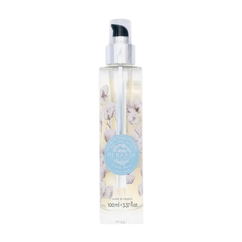 Durance kuivaöljy hiuksille ja vartalolle Cotton Musk 100ml