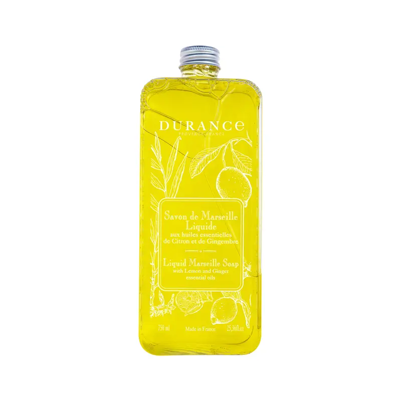 Durance marseillesaippua täyttöpullo Lemon & Ginger 750ml