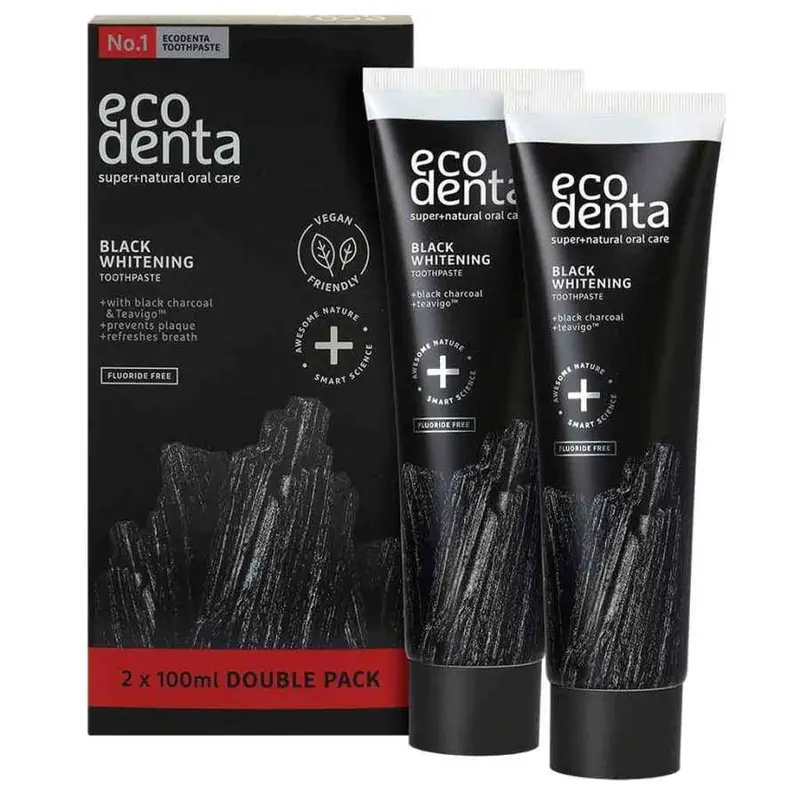 Ecodenta Black Whitening Valkaiseva hammastahna 2-pack