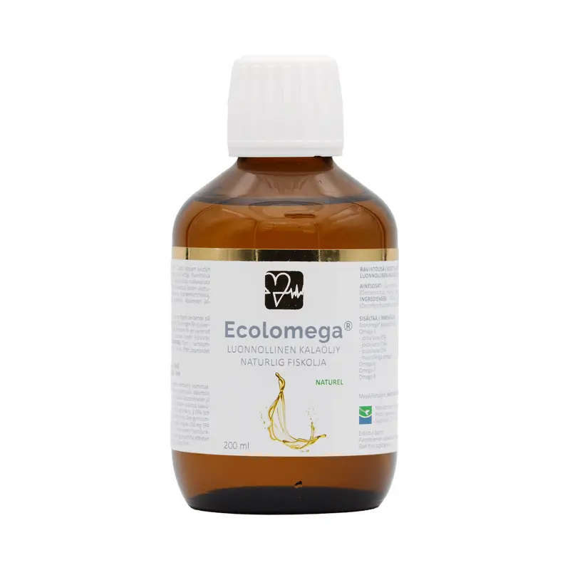 Ecolomega-kalaöljy, maustamaton, 200 ml