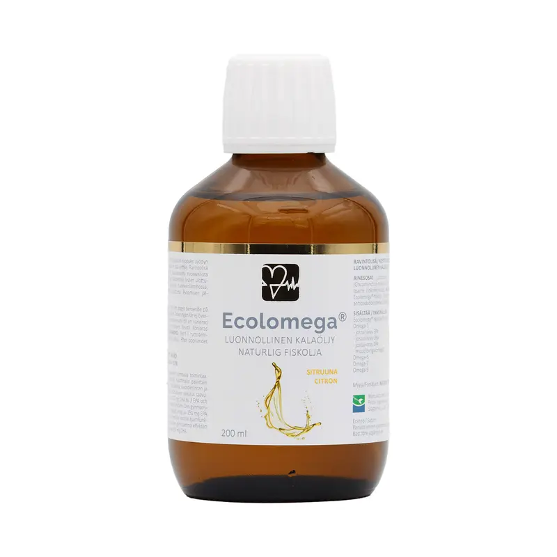 ECOLOMEGA®-kalaöljy, sitruuna, 200 ml