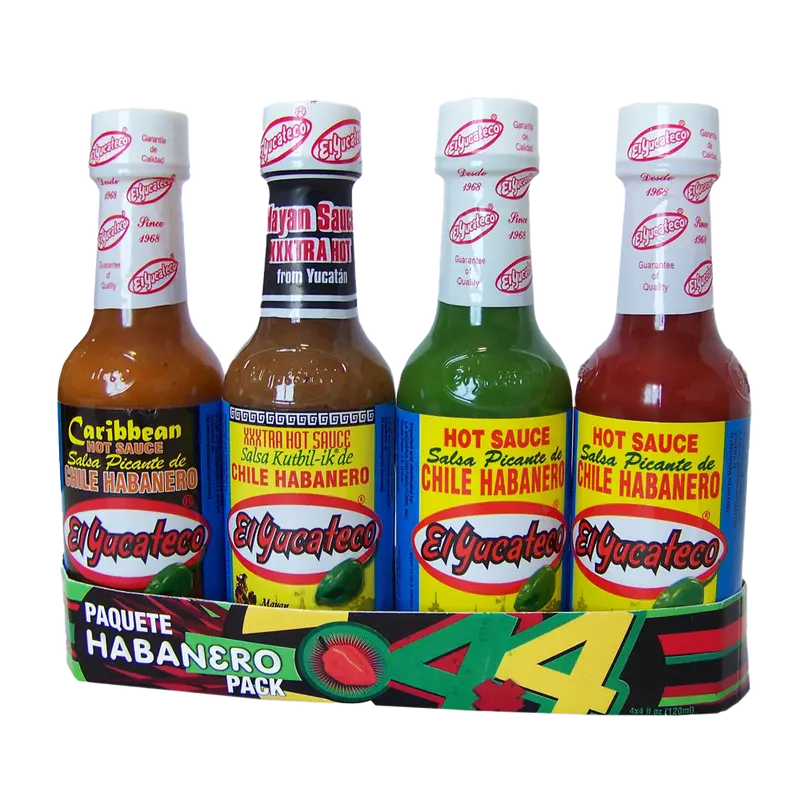 El Yucateco Habanero Hot Sauces 4-pack