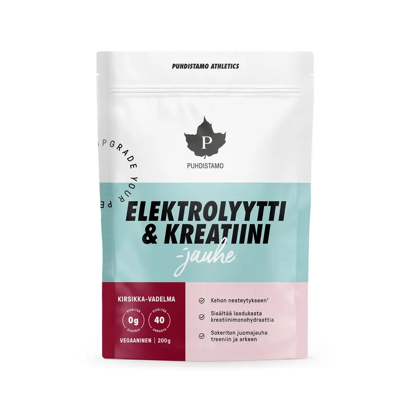 Elektrolyytti & Kreatiini, Kirsikka-Vadelma, 200 g