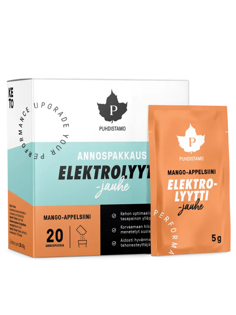 Elektrolyyttijauhe Mango-appelsiini - Annospussit