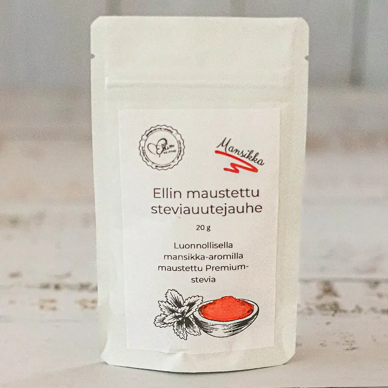Ellin keittiö — Ellin mansikan makuinen steviajauhe, 20 g