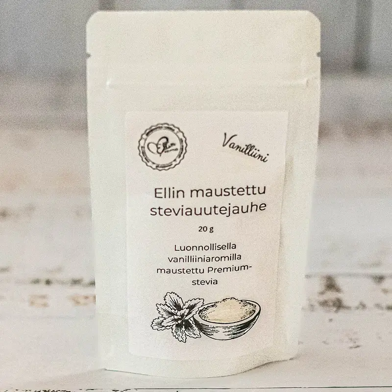Ellin keittiö — Ellin vanilliinin makuinen steviajauhe, 20 g