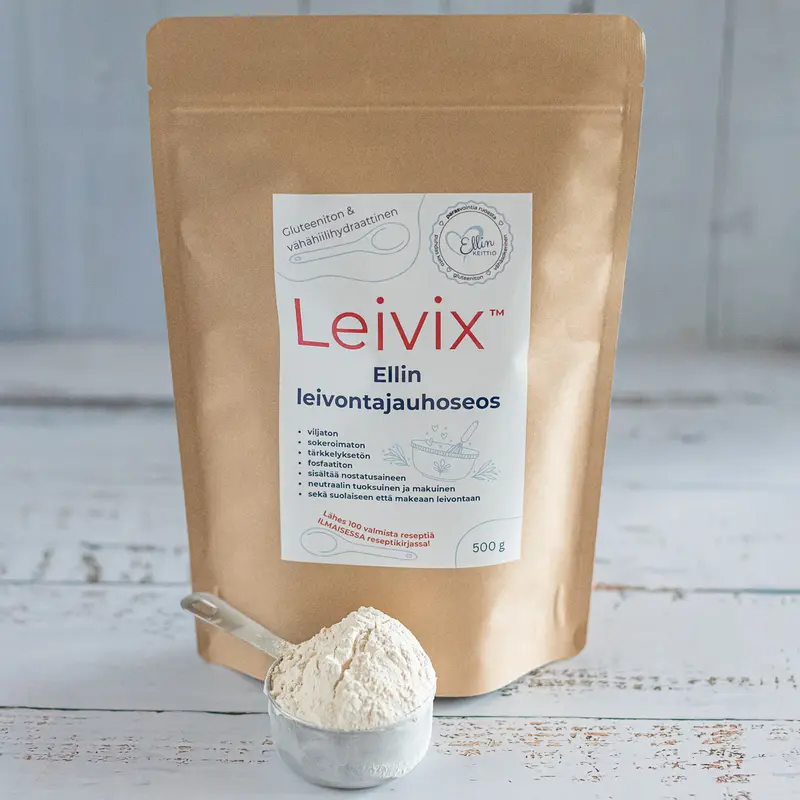 Ellin keittiö — Leivix®, gluteeniton ja vähähiilihydraattinen leivontajauhoseos, 500 g