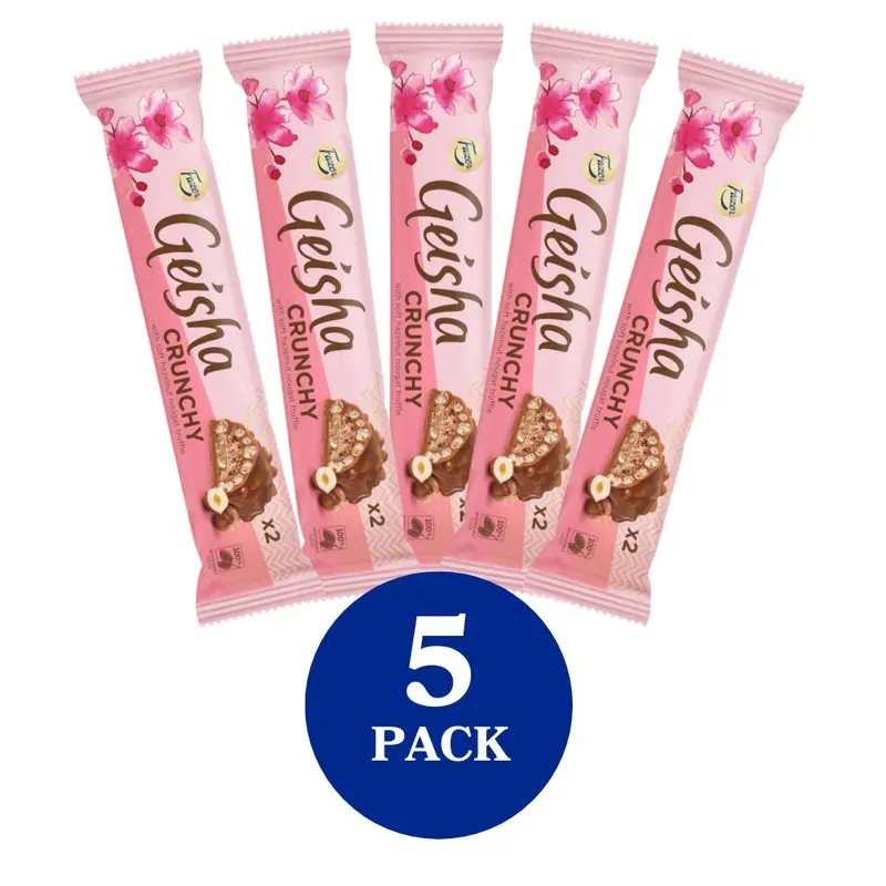 Fazer Geisha Crunchy suklaapatukka 50g 5-PACK