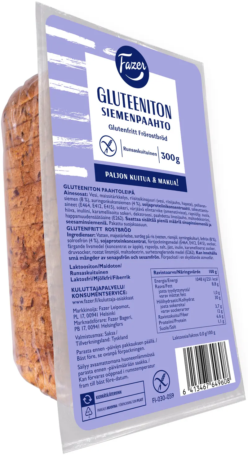 Fazer Gluteeniton Siemenpaahto 300g