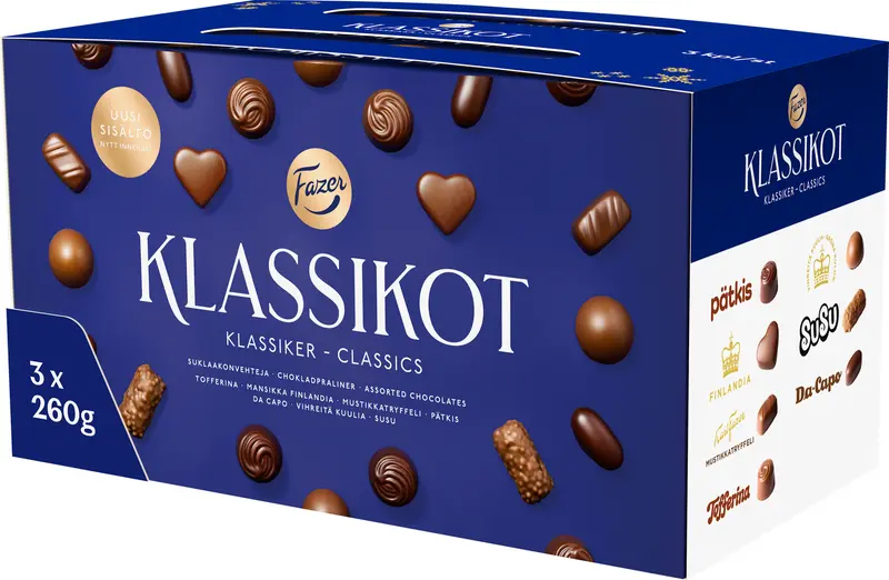 Fazer Klassikot suklaakonvehtirasia 3x260g