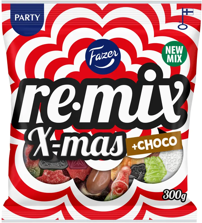 Fazer Remix Xmas +choco karkkipussi 300g
