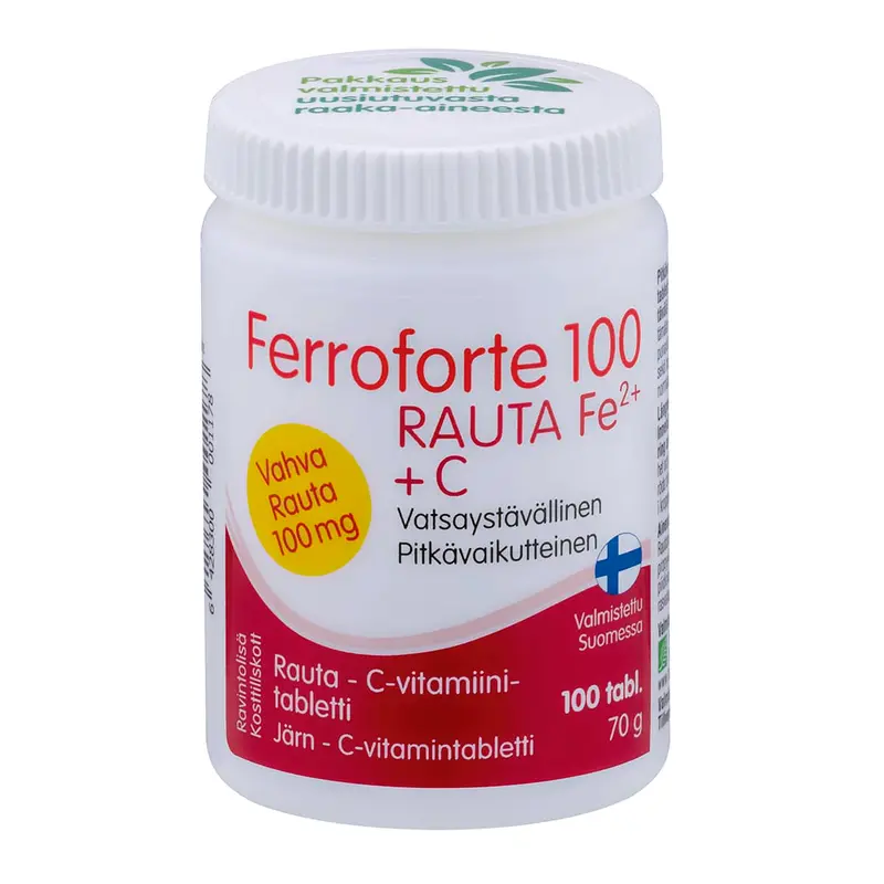 Ferroforte Rautatabletti C-vitamiinilla