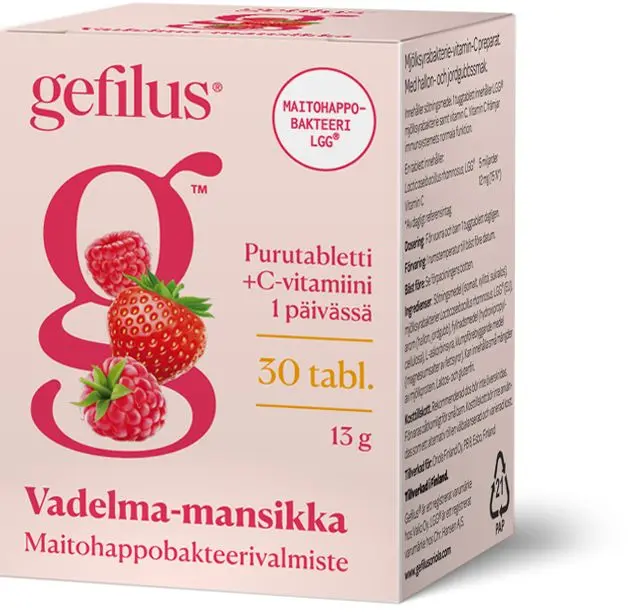 Gefilus + C Vadelma-Mansikka Maitohappobakteeri