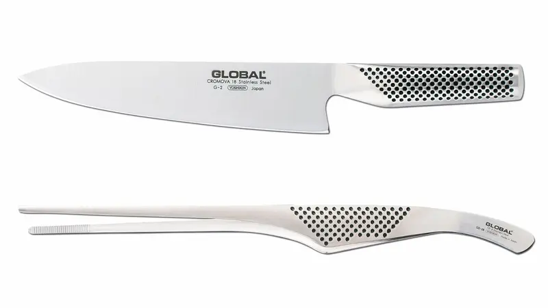 Global G-2 kokkiveitsi 20 cm ja kokkipihdit