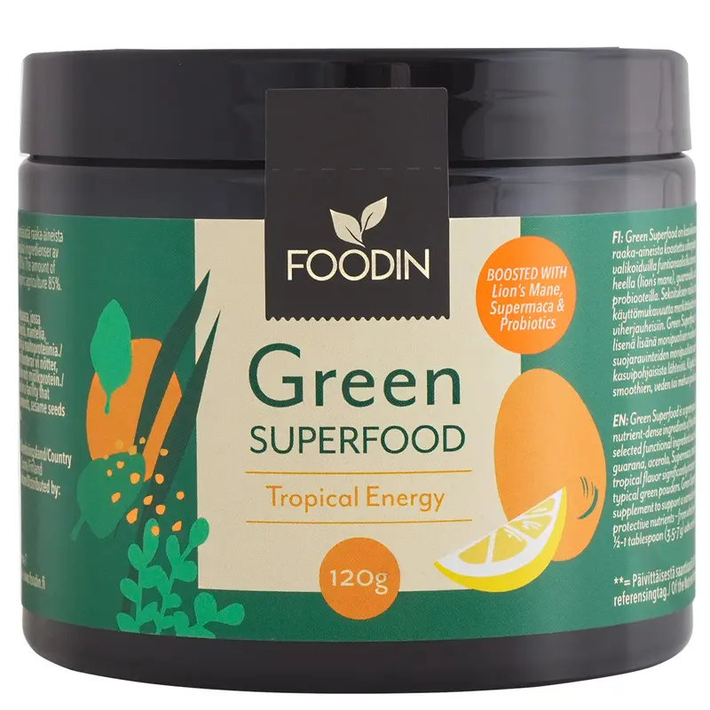 Green Superfood Energy Tropical viherjauhe 120 g