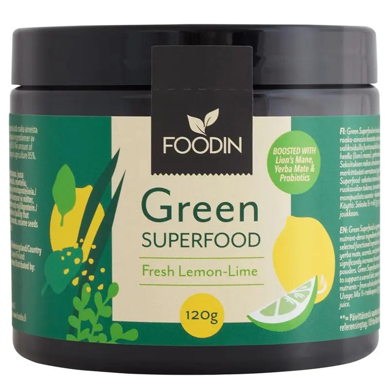 Green Superfood Fresh Lemon-Lime, viherjauhe 120g