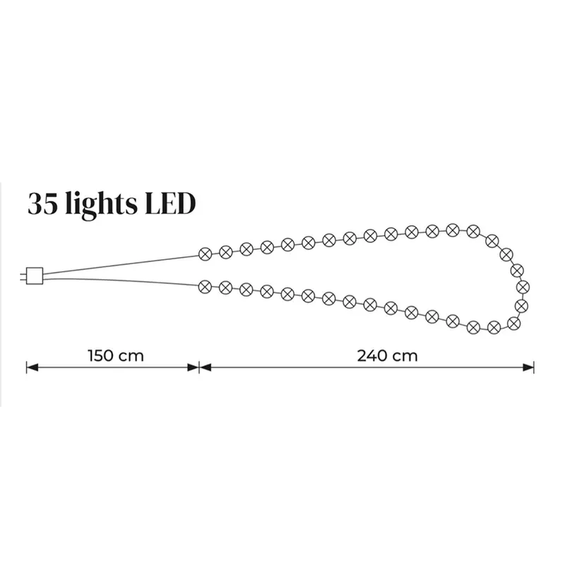 Happy Lights LED johtosarja Happy Lights palloille, 35 lamppua