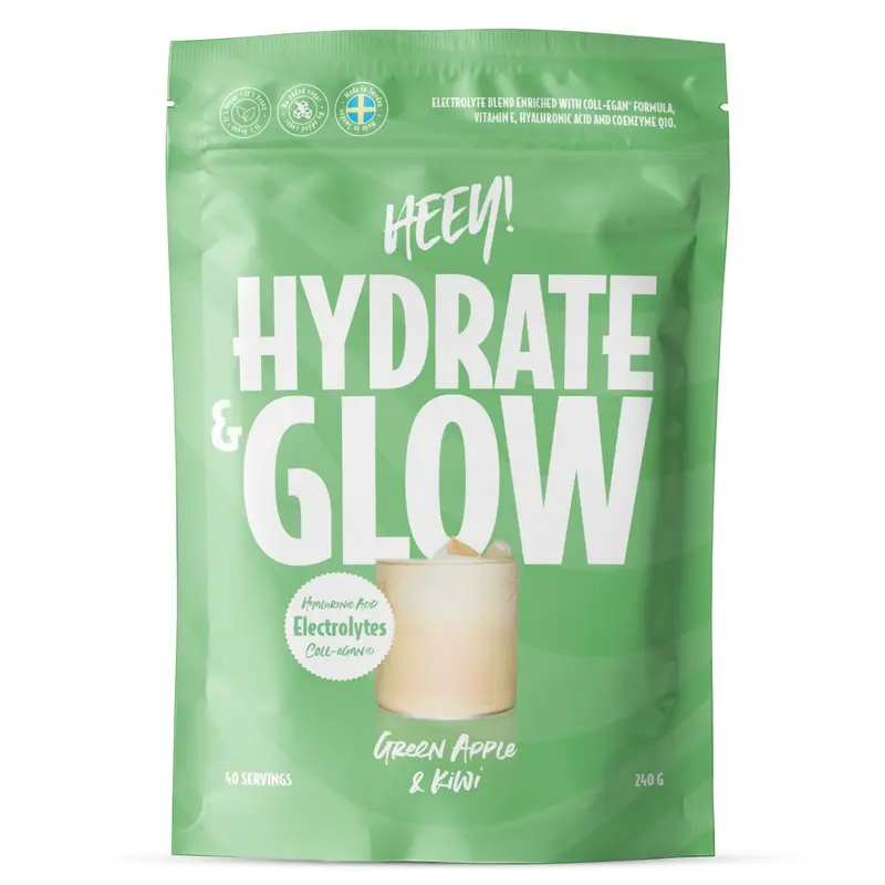 Heey! Hydrate & Glow Electrolytes + Coll-egan® Green Apple & Kiwi