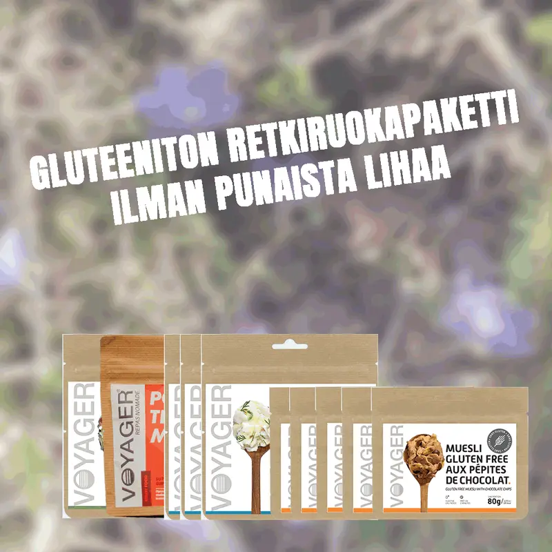 Herkkävatsaisen retkiruokapaketti ilman punaista lihaa