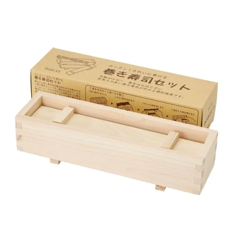 Hinoki-sushi-muotti ja bambu-sushimatto