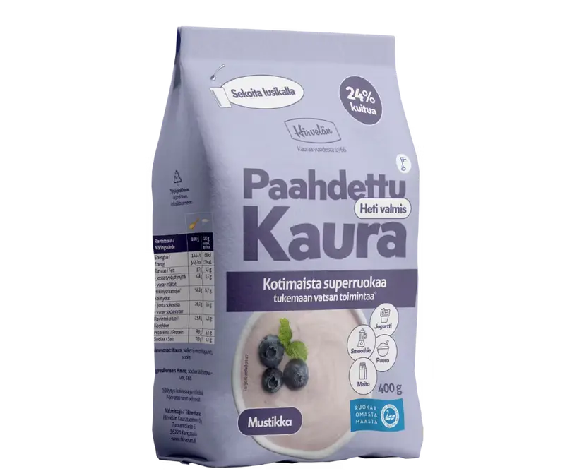 Hirvelän Paahdettu Kaura Mustikka