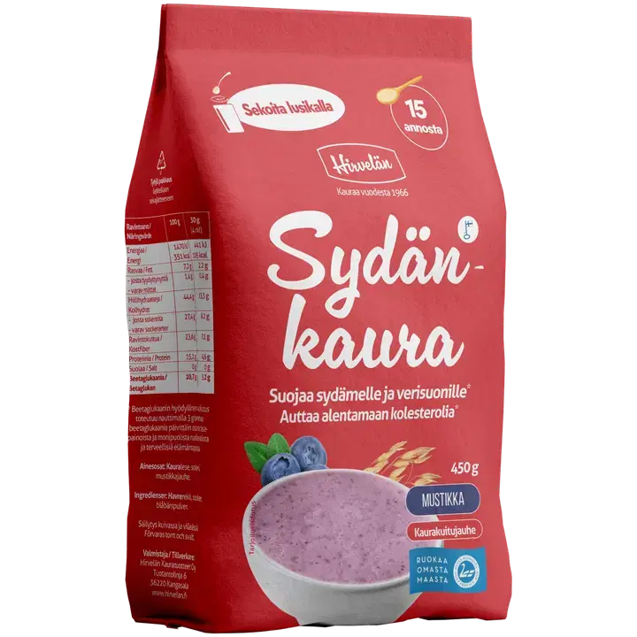 Hirvelän Sydänkaura Mustikka