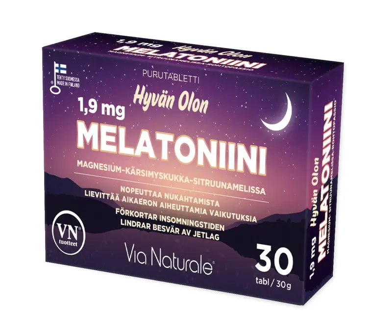Hyvän Olon Melatoniini 1,9 mg + Magnesium + B6