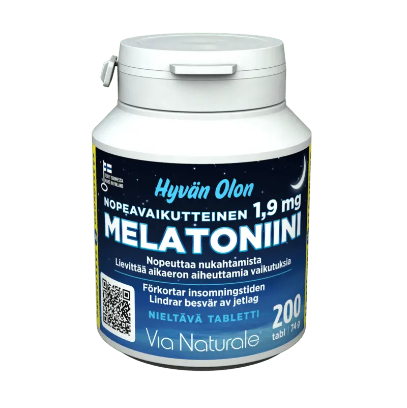 Hyvän Olon Nopeavaikutteinen Melatoniini 1,9 mg 200tabl, VIa Naturale