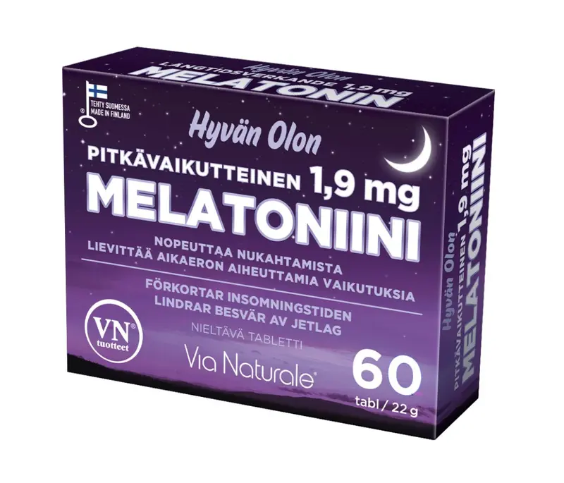 Hyvän Olon Pitkävaikutteinen Melatoniini 1,9 mg