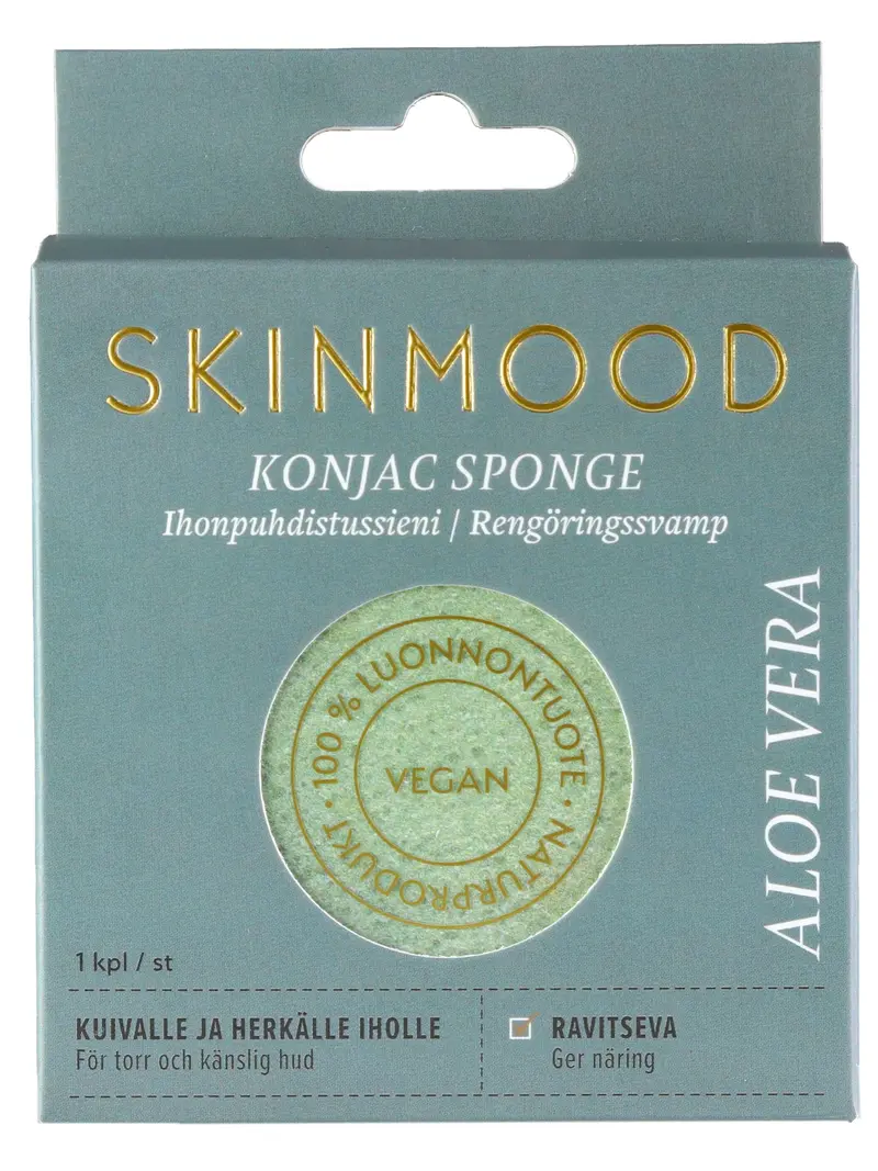 Ihonhoidon ihmesieni, kuivalle iholle (Konjac Sponge-kasvosieni)