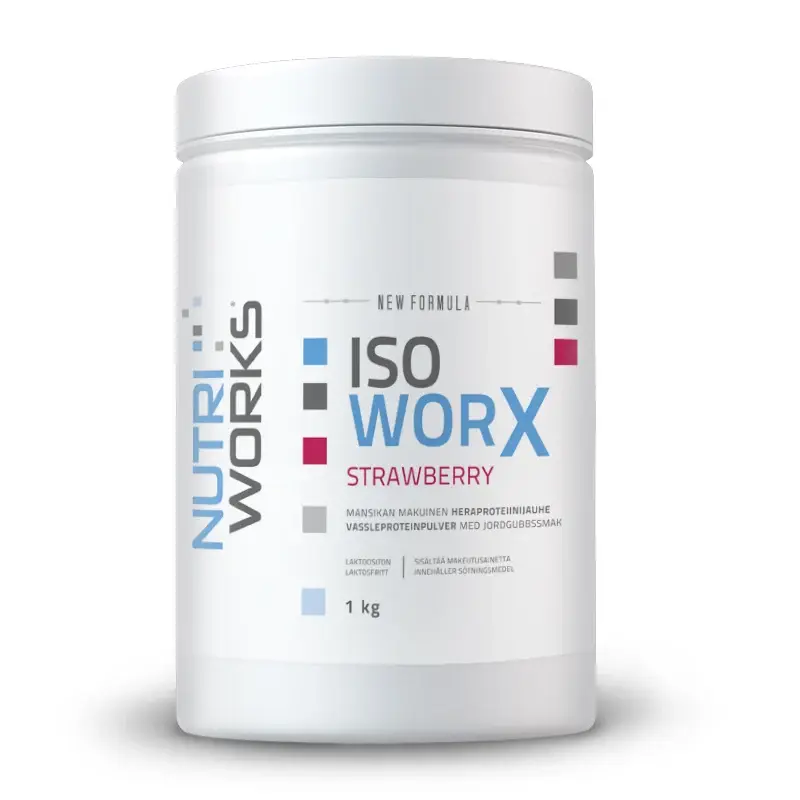 Iso worX laktoositon Heraproteiini, 1 kg Mansikka, Nutri Works
