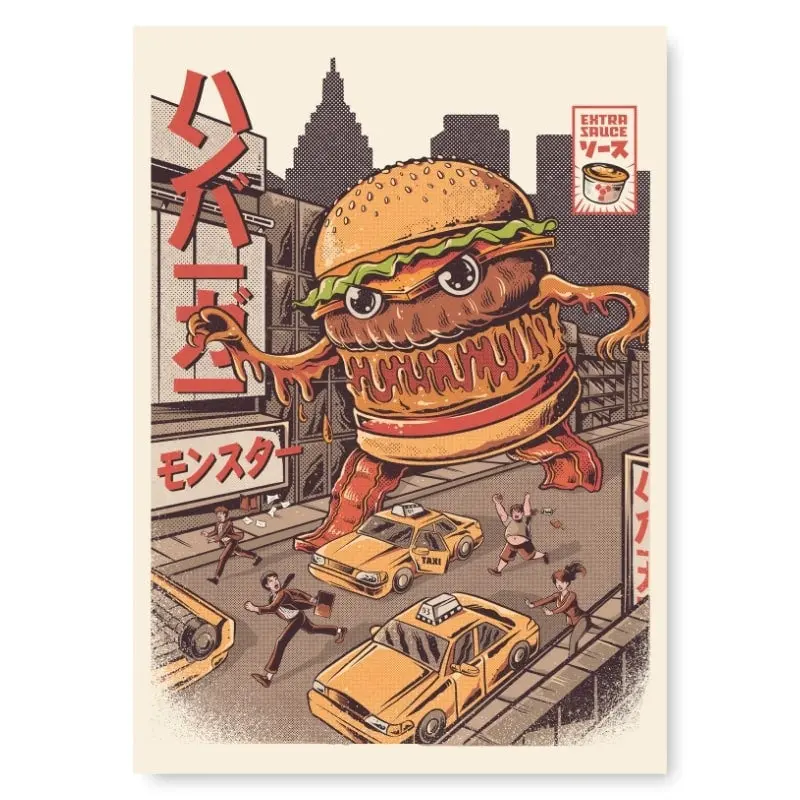 Japanilainen Burgerzilla-juliste