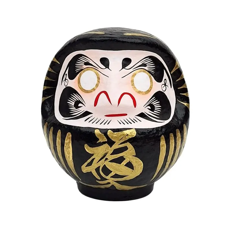 Japanilainen Daruma Musta - 9-15 cm