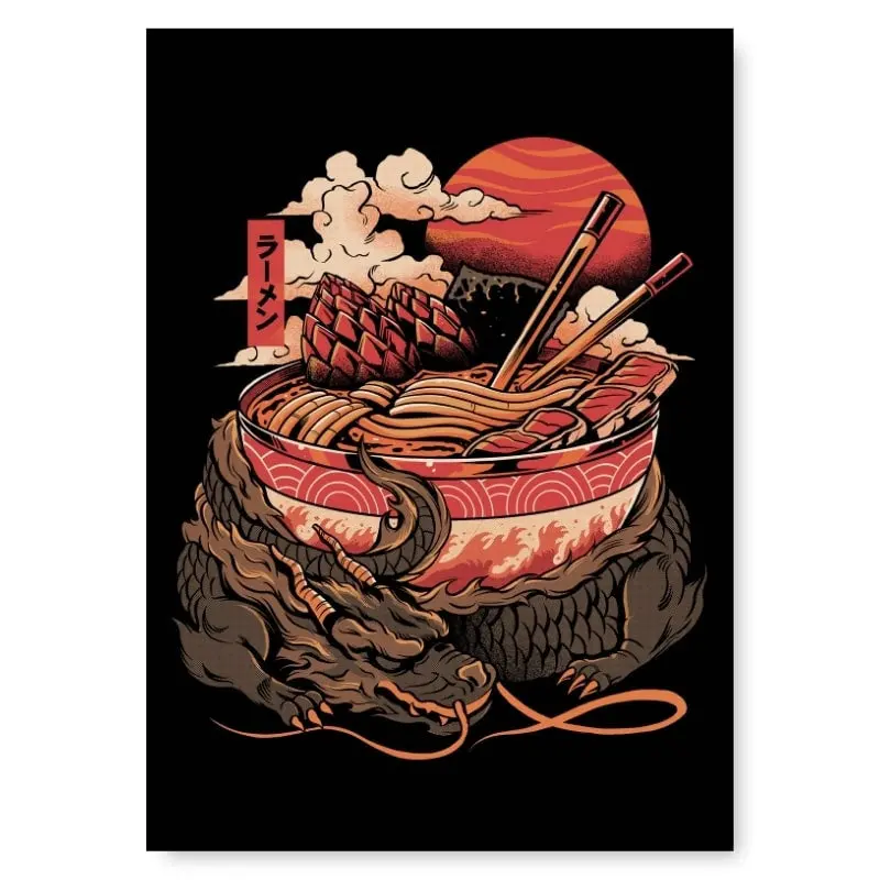 Japanilainen Dragon Ramen -juliste