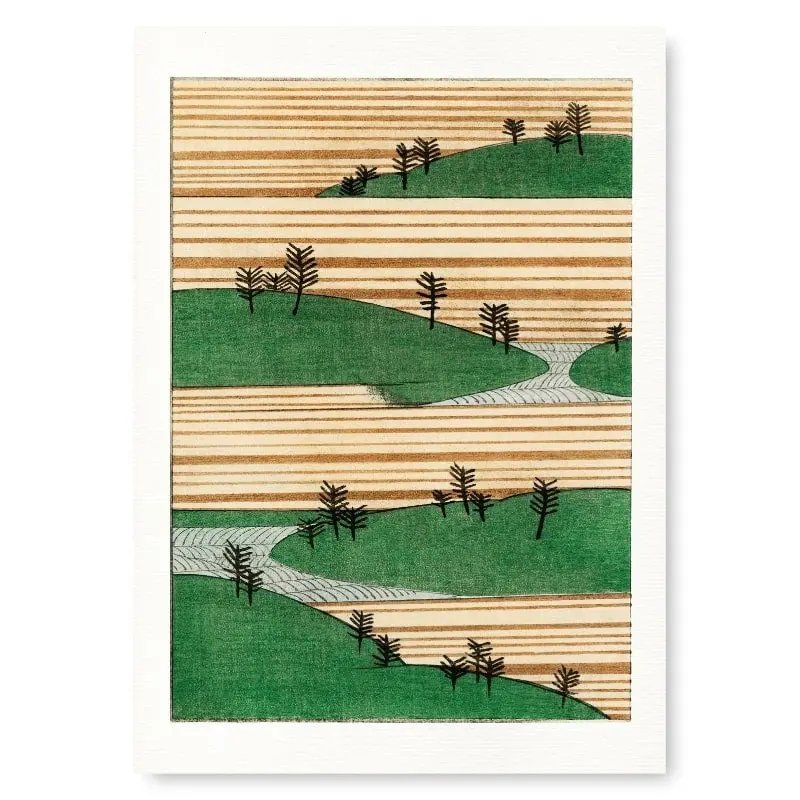 Japanilainen grafiikka Watanabe Seitei - Maisema