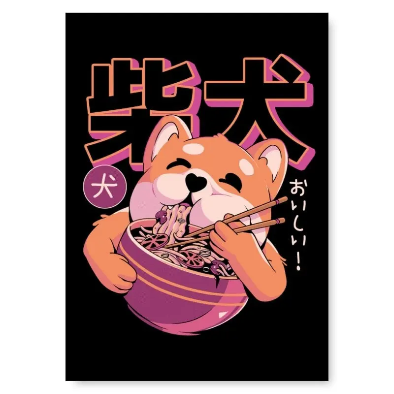 Japanilainen juliste Shiba Noodle