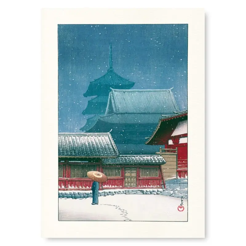Japanilainen juliste Tennoji-temppeli