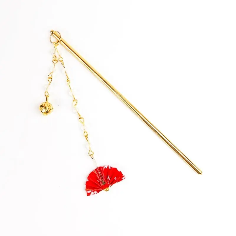 Japanilainen Kanzashi punainen tuuletin