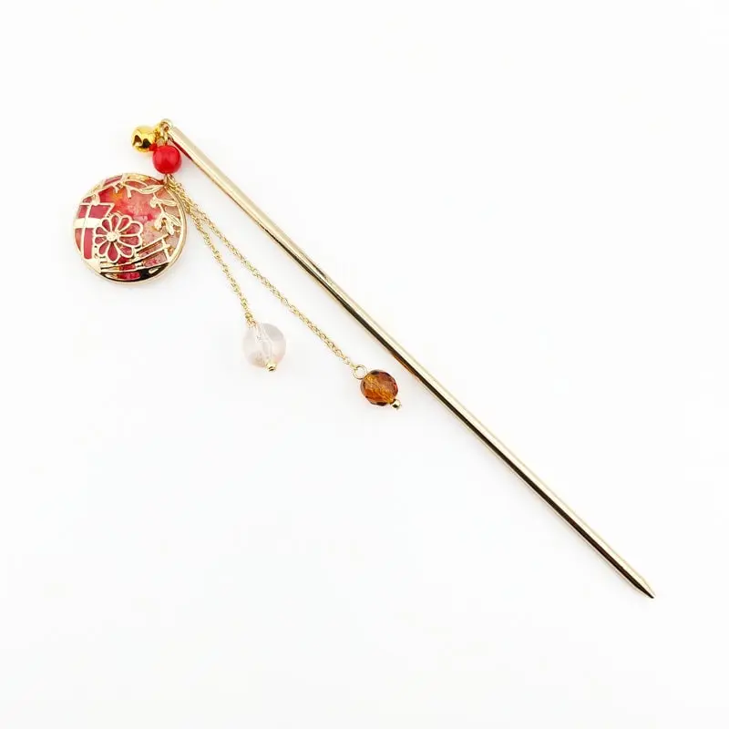 Japanilainen Kanzashi Temari Punainen