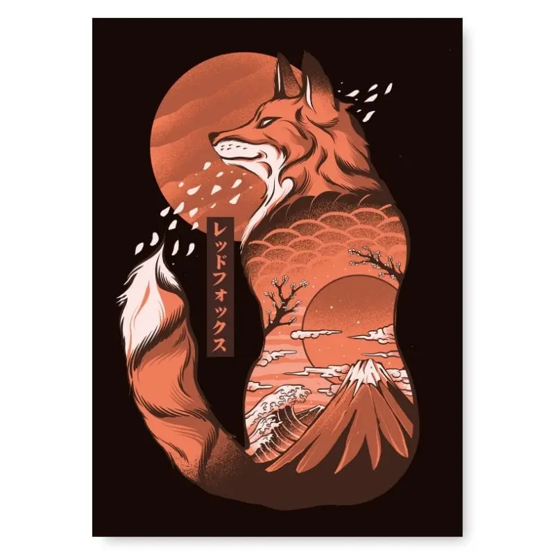 Japanilainen kettu juliste