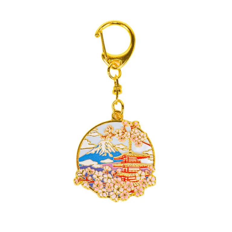 Japanilainen metallinen avaimenperä