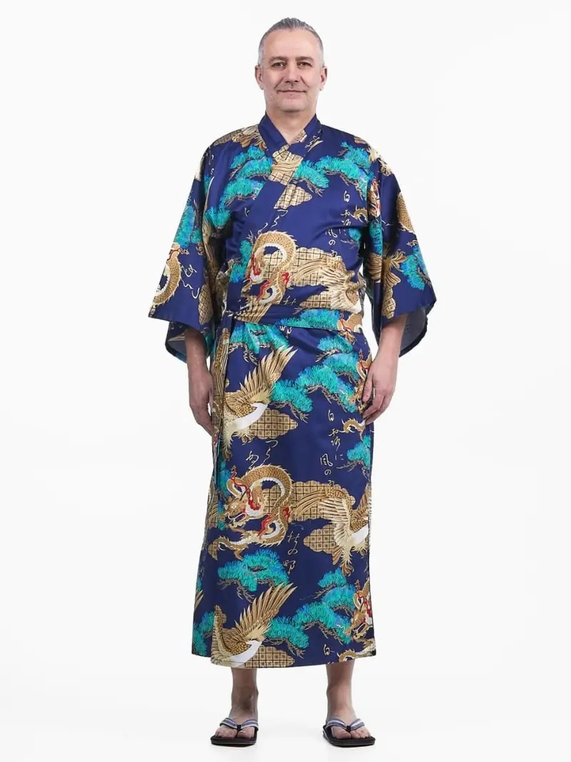 Japanilainen miesten kimono Ryū to Washi