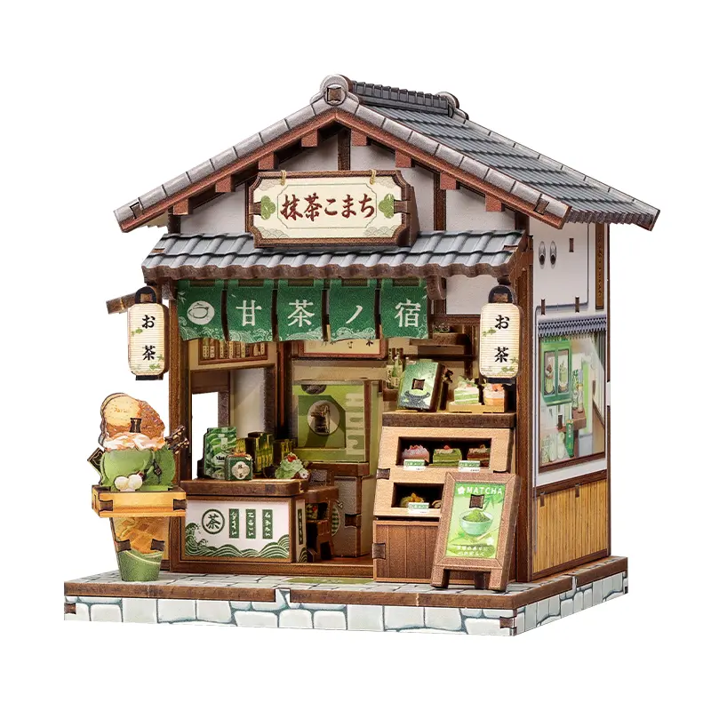 Japanilainen pieni puutalorakennussarja Kyoto Matcha Cottage
